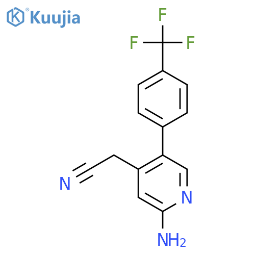 2-Amino-5-(4-(trifluoromethyl)phenyl)pyridine-4-acetonitrile structure