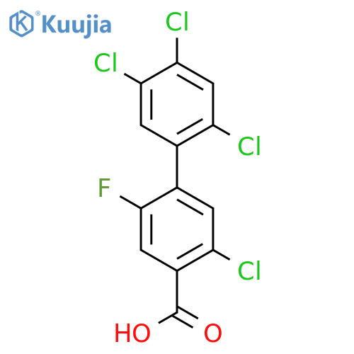2-Fluoro-5,2',4',5'-tetrachlorobiphenyl-4-carboxylic acid structure