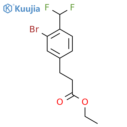Ethyl 3-(3'-bromo-4'-(difluoromethyl)phenyl)propionate structure