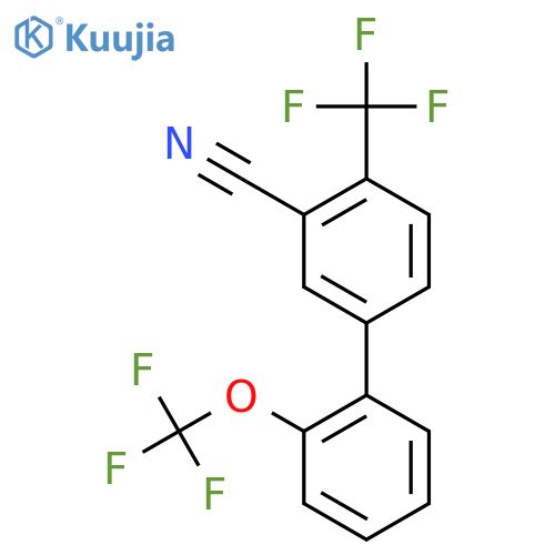 3-Cyano-2'-(trifluoromethoxy)-4-(trifluoromethyl)biphenyl structure