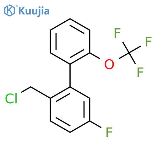 2-Chloromethyl-5-fluoro-2'-(trifluoromethoxy)biphenyl structure