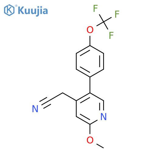 2-Methoxy-5-(4-(trifluoromethoxy)phenyl)pyridine-4-acetonitrile structure