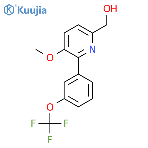 3-Methoxy-2-(3-(trifluoromethoxy)phenyl)pyridine-6-methanol structure