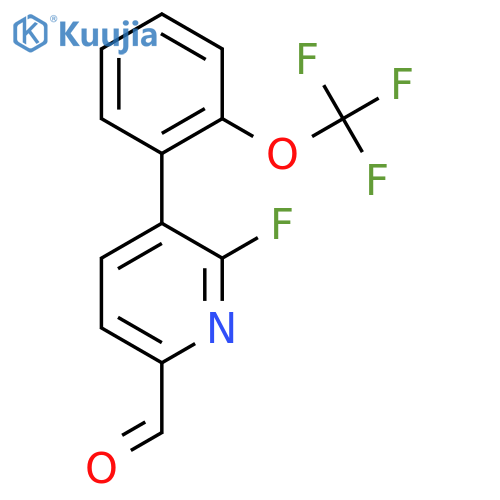 6-Fluoro-5-(2-(trifluoromethoxy)phenyl)picolinaldehyde structure
