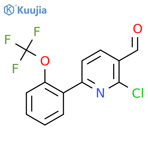 2-Chloro-6-(2-(trifluoromethoxy)phenyl)nicotinaldehyde structure