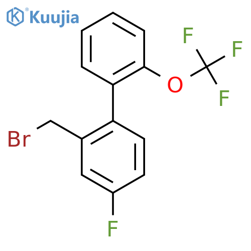 2-Bromomethyl-4-fluoro-2'-(trifluoromethoxy)biphenyl structure
