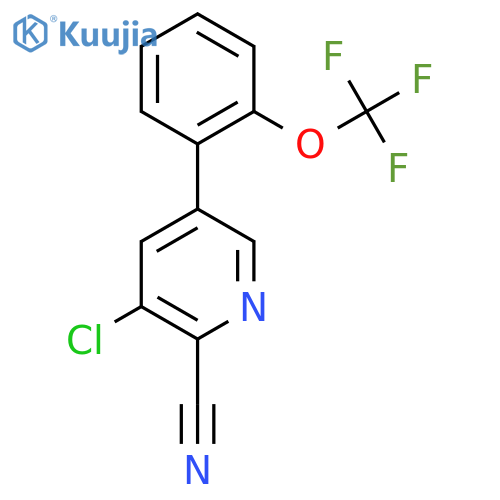 3-Chloro-5-(2-(trifluoromethoxy)phenyl)picolinonitrile structure