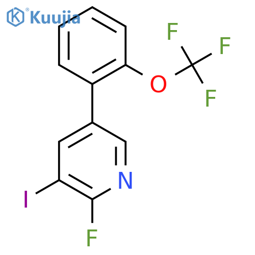 2-Fluoro-3-iodo-5-(2-(trifluoromethoxy)phenyl)pyridine structure