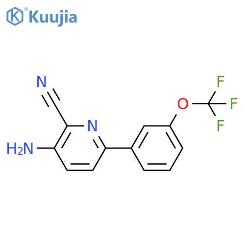 3-Amino-6-(3-(trifluoromethoxy)phenyl)picolinonitrile structure