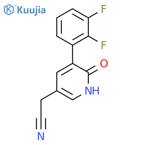 3-(2,3-Difluorophenyl)-2-hydroxypyridine-5-acetonitrile structure