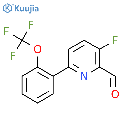3-Fluoro-6-(2-(trifluoromethoxy)phenyl)picolinaldehyde structure