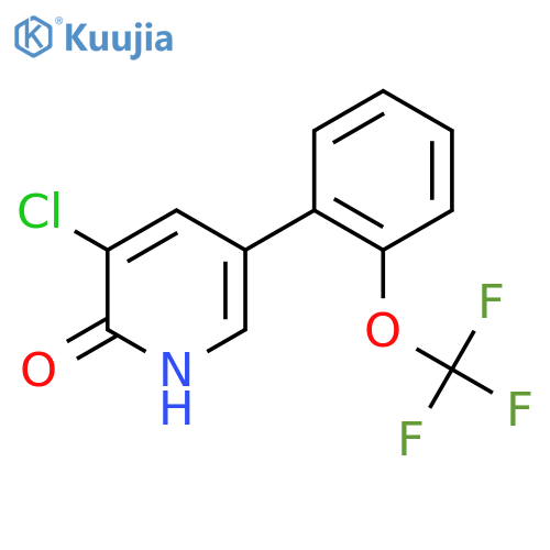 3-Chloro-2-hydroxy-5-(2-(trifluoromethoxy)phenyl)pyridine structure