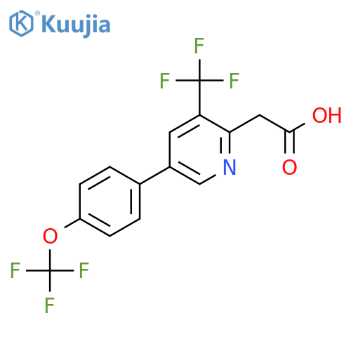 5-(4-(Trifluoromethoxy)phenyl)-3-(trifluoromethyl)pyridine-2-acetic acid structure