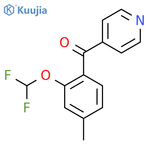 4-(2-(Difluoromethoxy)-4-methylbenzoyl)pyridine structure