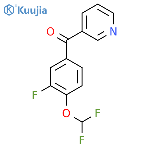 3-(3-Fluoro-4-(difluoromethoxy)benzoyl)pyridine structure