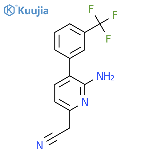 2-Amino-3-(3-(trifluoromethyl)phenyl)pyridine-6-acetonitrile structure