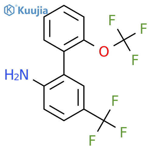 2-Amino-2'-(trifluoromethoxy)-5-(trifluoromethyl)biphenyl structure