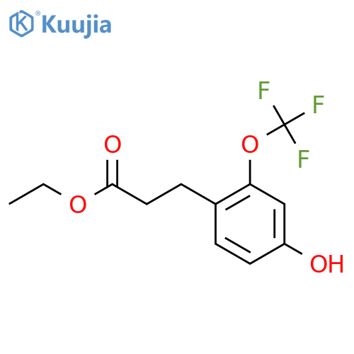 Ethyl 3-(4'-hydroxy-2'-(trifluoromethoxy)phenyl)propionate structure