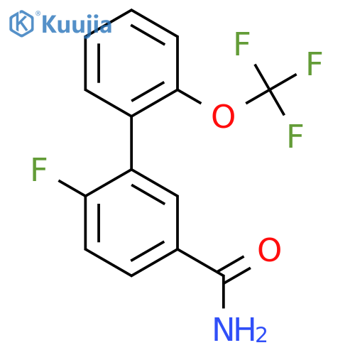 6-Fluoro-2'-(trifluoromethoxy)biphenyl-3-carboxylic acid amide structure
