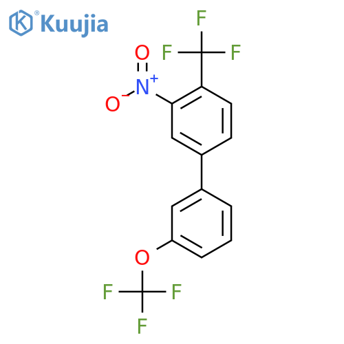 3-Nitro-3'-(trifluoromethoxy)-4-(trifluoromethyl)biphenyl structure