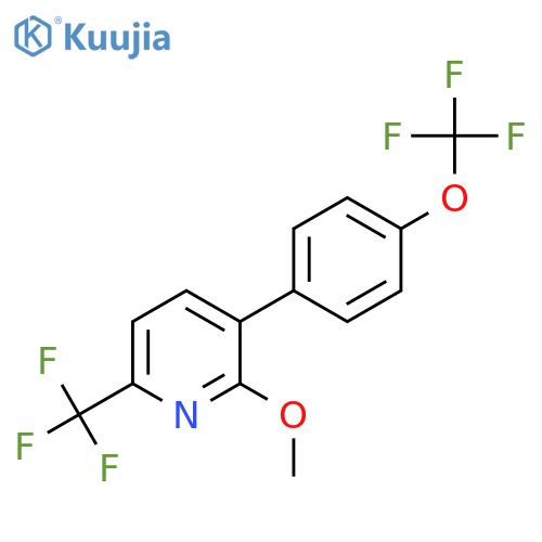 2-Methoxy-3-(4-(trifluoromethoxy)phenyl)-6-(trifluoromethyl)pyridine structure