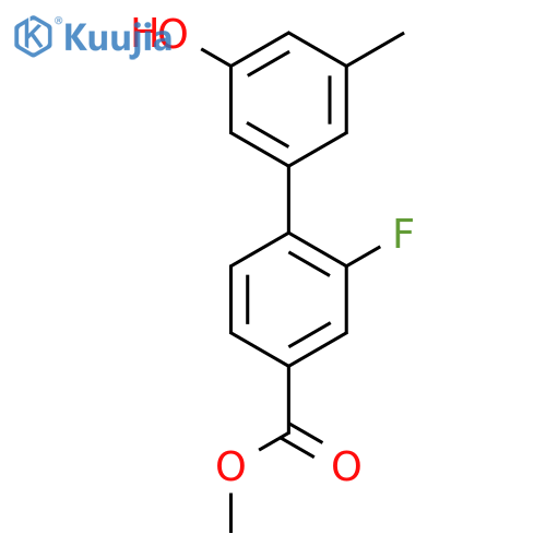 5-(2-Fluoro-4-methoxycarbonylphenyl)-3-methylphenol structure