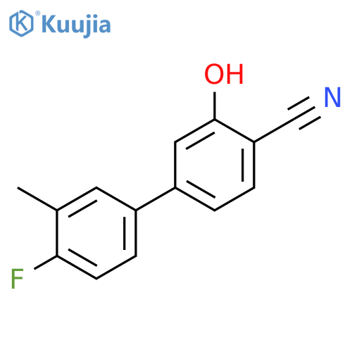 2-Cyano-5-(4-fluoro-3-methylphenyl)phenol structure