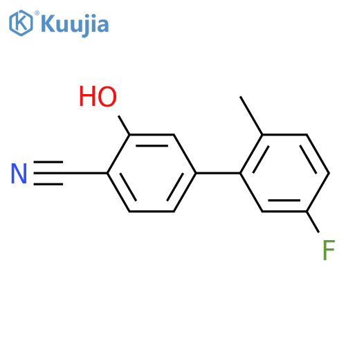 2-Cyano-5-(5-fluoro-2-methylphenyl)phenol structure