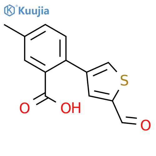 2-(2-Formylthiophen-4-YL)-5-methylbenzoic acid structure