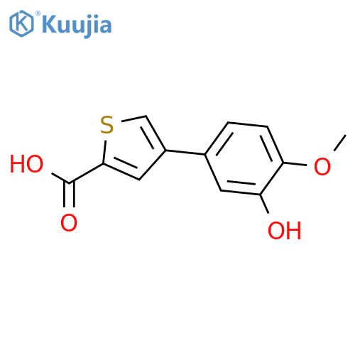 4-(3-Hydroxy-4-methoxyphenyl)thiophene-2-carboxylic acid structure
