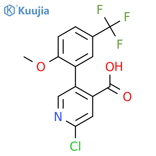 2-Chloro-5-(2-methoxy-5-trifluoromethylphenyl)isonicotinic acid structure
