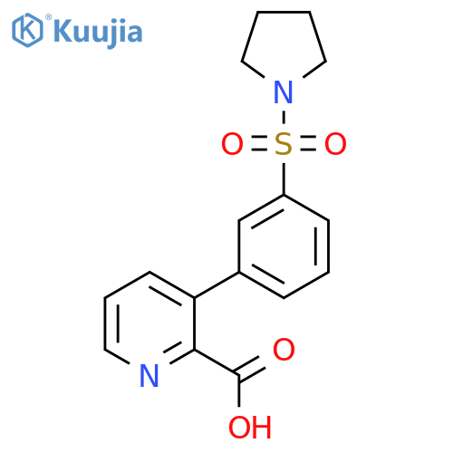 3-[3-(Pyrrolidinylsulfonyl)phenyl]picolinic acid structure