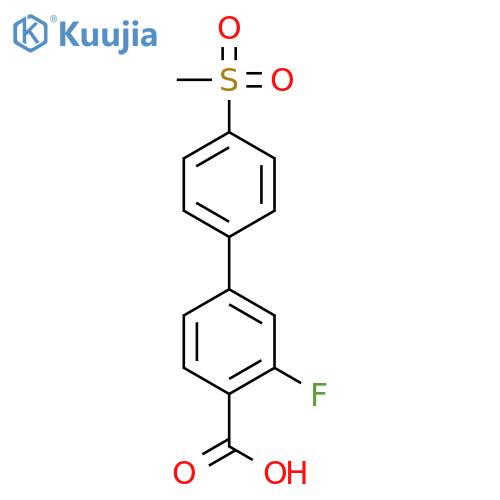 2-fluoro-4-(4-methylsulfonylphenyl)benzoic Acid structure