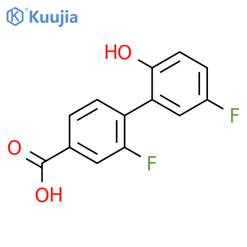 3-Fluoro-4-(5-fluoro-2-hydroxyphenyl)benzoic acid structure