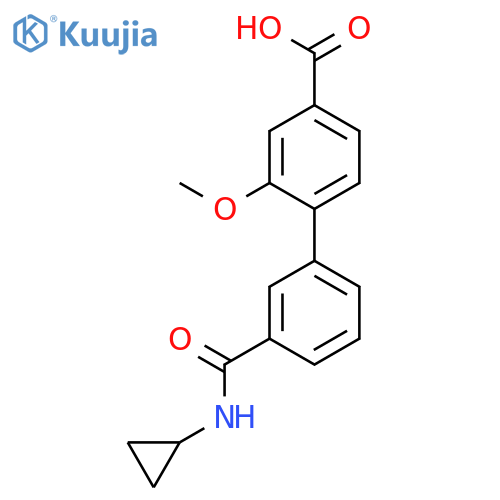 4-[3-(Cyclopropylaminocarbonyl)phenyl]-3-methoxybenzoic acid structure