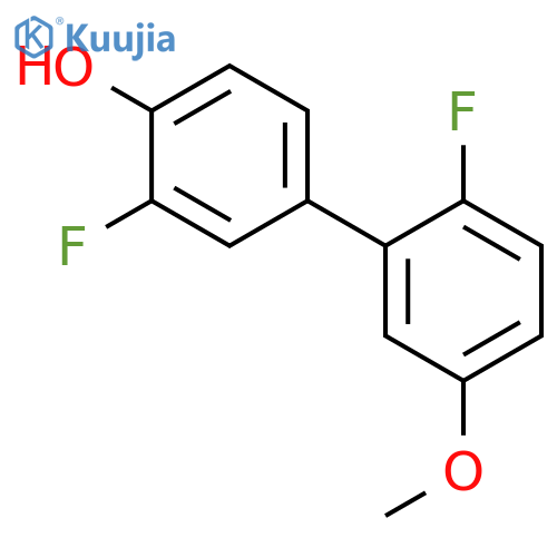 2-Fluoro-4-(2-fluoro-5-methoxyphenyl)phenol structure