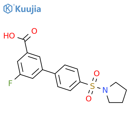 5-Fluoro-3-[4-(pyrrolidinylsulfonyl)phenyl]benzoic acid structure