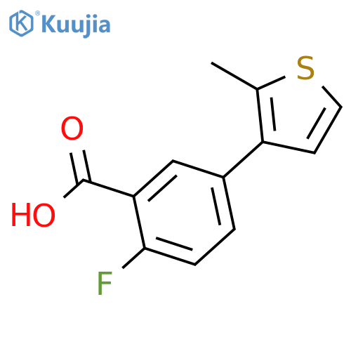 2-Fluoro-5-(2-methylthiophenyl)benzoic acid structure