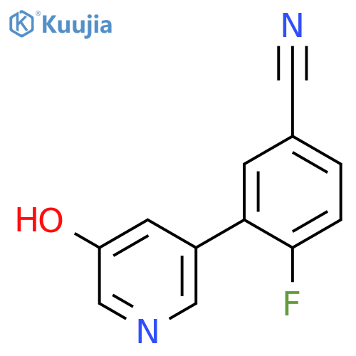 4-Fluoro-3-(5-hydroxypyridin-3-yl)benzonitrile structure