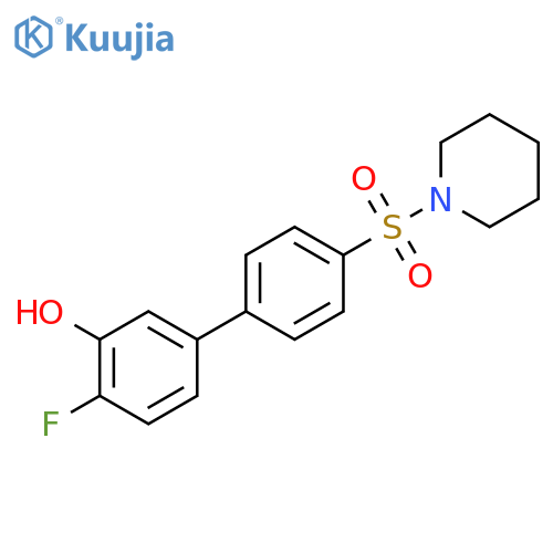2-fluoro-5-(4-piperidin-1-ylsulfonylphenyl)phenol structure