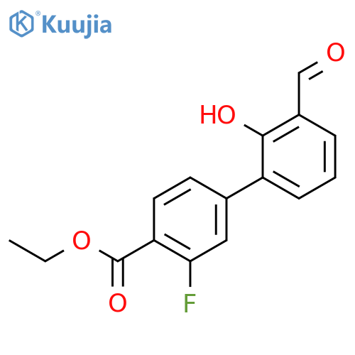 6-[4-(Ethoxycarbonyl)-3-fluorophenyl]-2-formylphenol structure