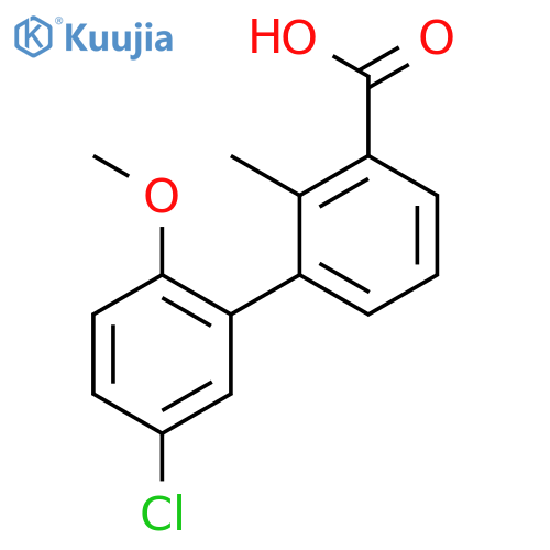3-(5-Chloro-2-methoxyphenyl)-2-methylbenzoic acid structure