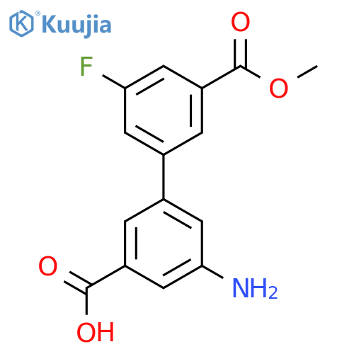3-Amino-5-(3-fluoro-5-methoxycarbonylphenyl)benzoic acid structure
