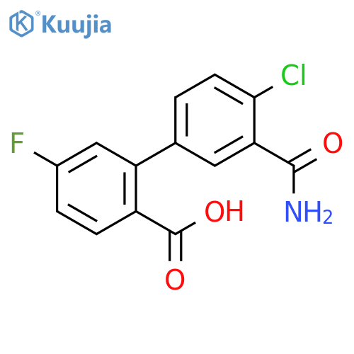 2-(3-Carbamoyl-4-chlorophenyl)-4-fluorobenzoic acid structure