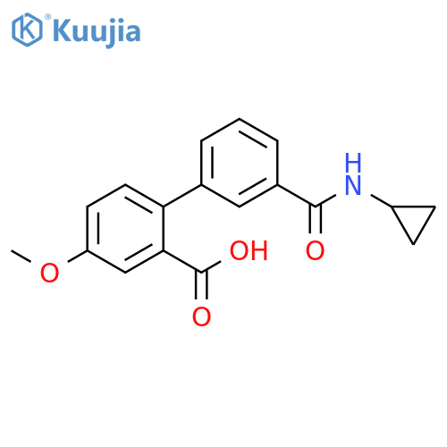 2-[3-(Cyclopropylaminocarbonyl)phenyl]-5-methoxybenzoic acid structure