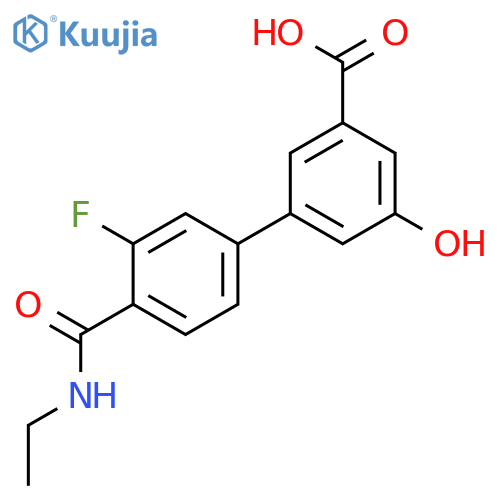 3-[4-(Ethylcarbamoyl)-3-fluorophenyl]-5-hydroxybenzoic acid structure