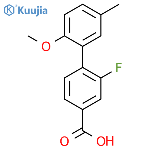 3-Fluoro-4-(2-methoxy-5-methylphenyl)benzoic acid structure