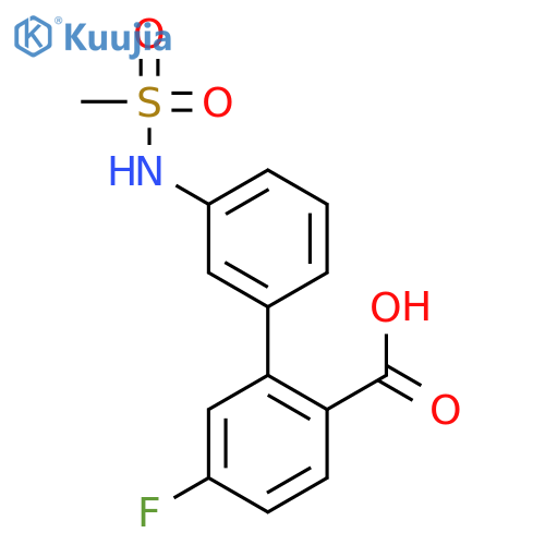 4-Fluoro-2-(3-methylsulfonylaminophenyl)benzoic acid structure