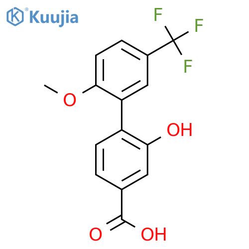 3-Hydroxy-4-(2-methoxy-5-trifluoromethylphenyl)benzoic acid structure