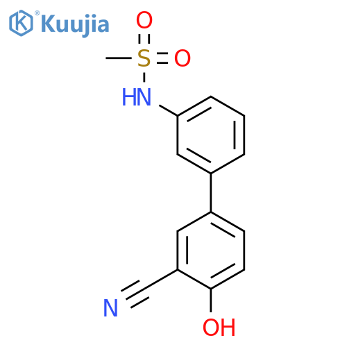 2-Cyano-4-(3-methylsulfonylaminophenyl)phenol structure